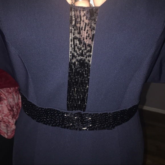 Carmen draped beaded evening gown mermaid dress - Picture 6 of 8